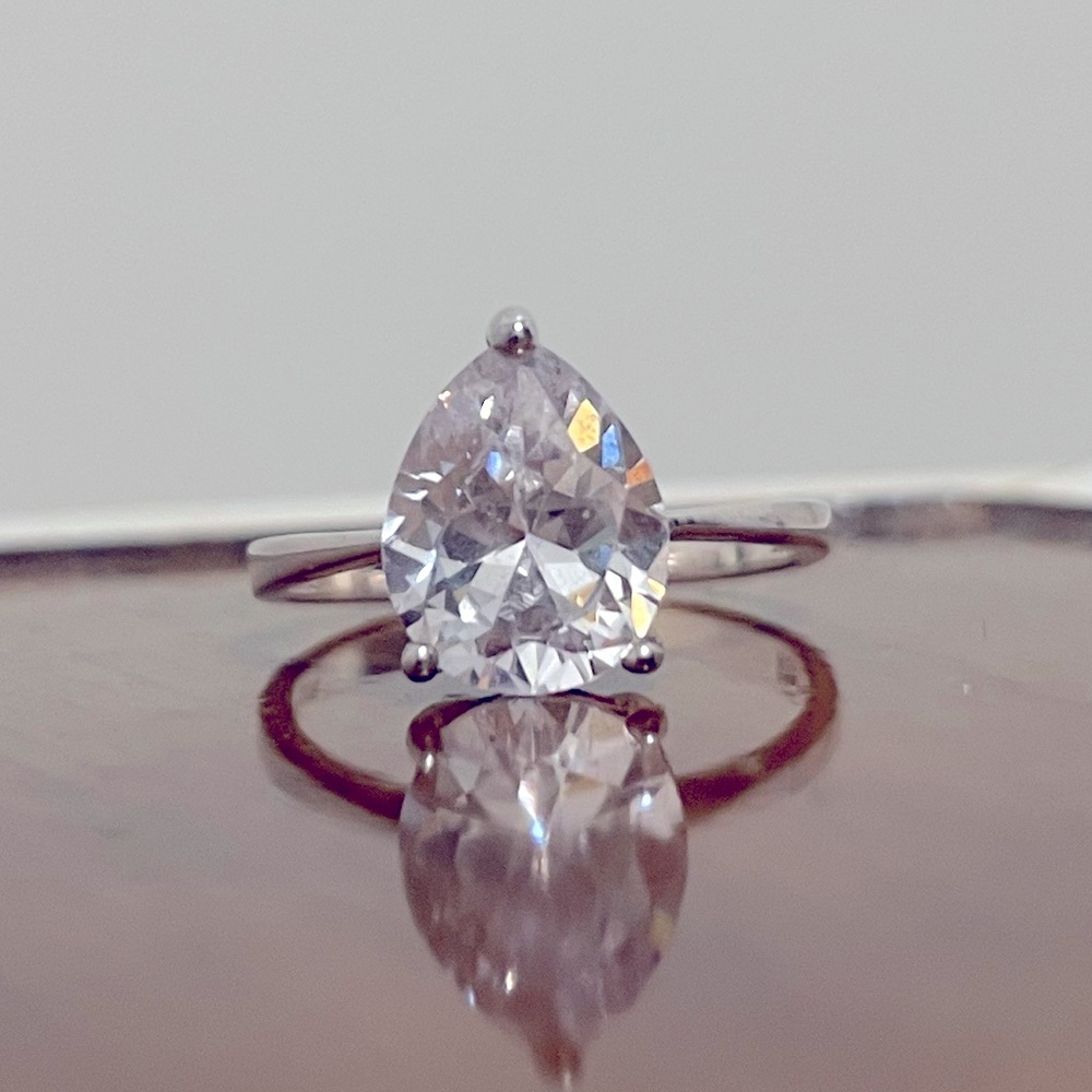 Teardrop CZ ring